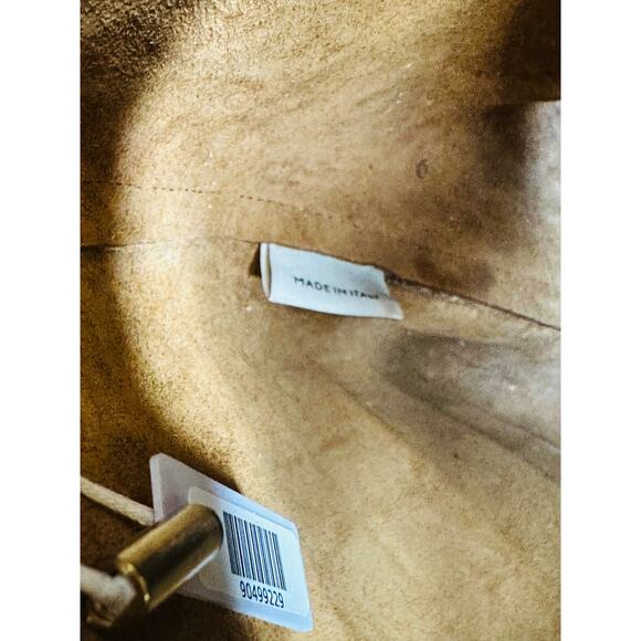 MANSUR GAVRIEL Brown Crocodile Embossed Drawstring Mini Bucket Bag Purse - Picture 13 of 14